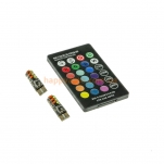 Led лампы со стробоскопами T10 RGB 6SMD 5050 (Разноцветные)
